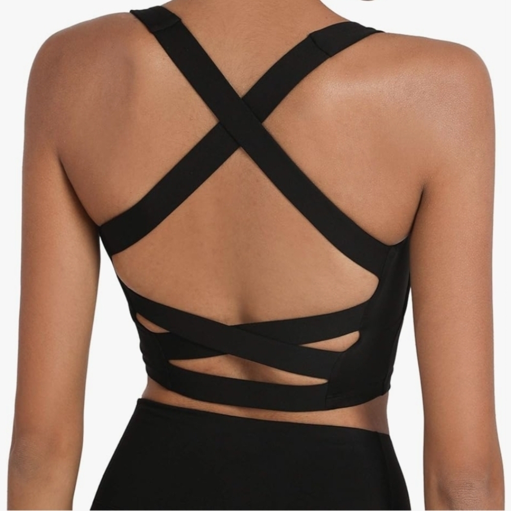 Black Strappy Cross-Back Women’s Dress